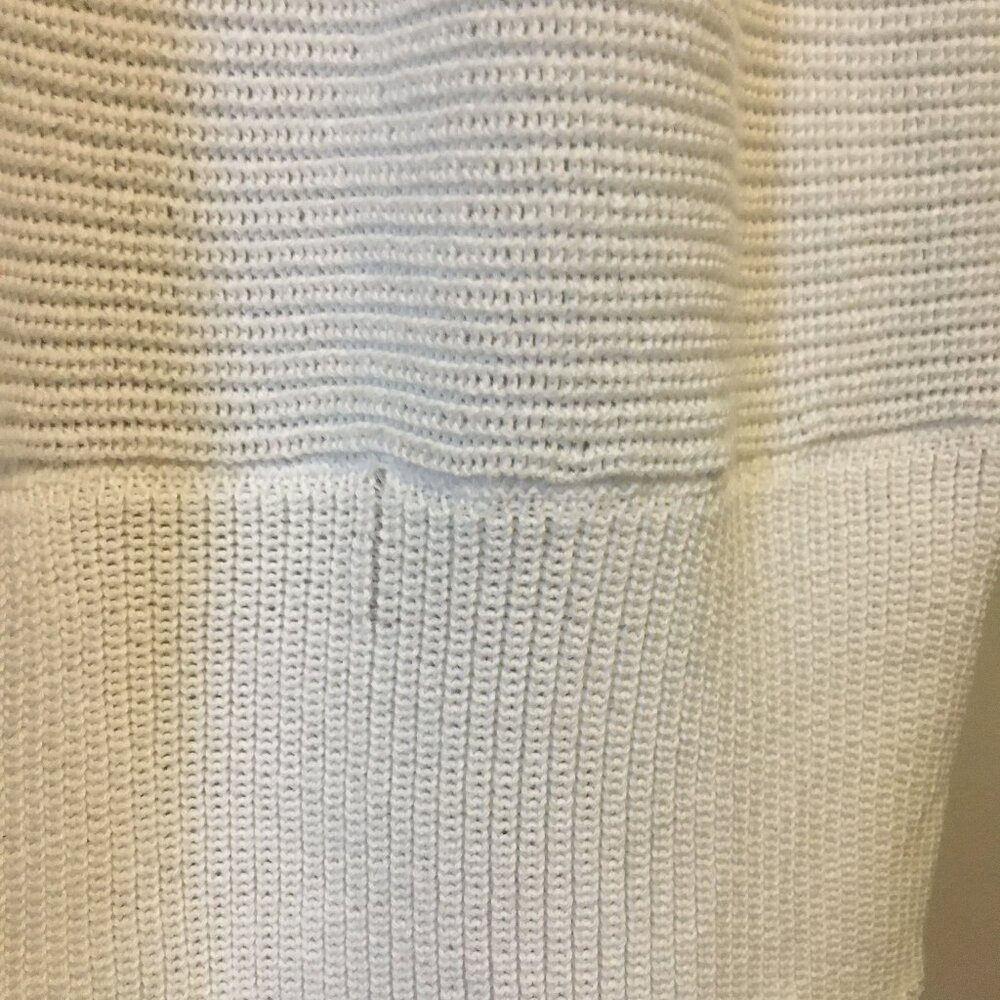 Point Zero White Knit Bat Sleeve Open Front Cardigan Medium Bohemian - Picture 9 of 16
